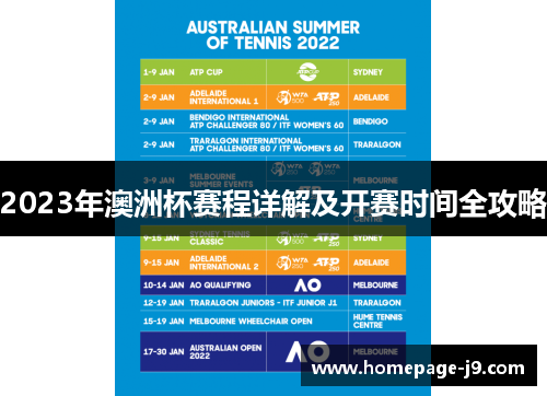 2023年澳洲杯赛程详解及开赛时间全攻略 2023年澳洲杯赛程详解及开赛时间全攻略